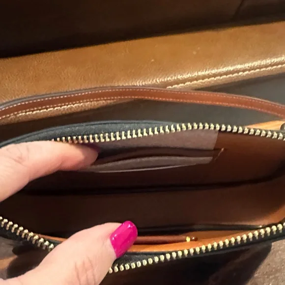 Coach Sig Pat Penn Black Embossed Shoulder Bag - Picture 8 of 10